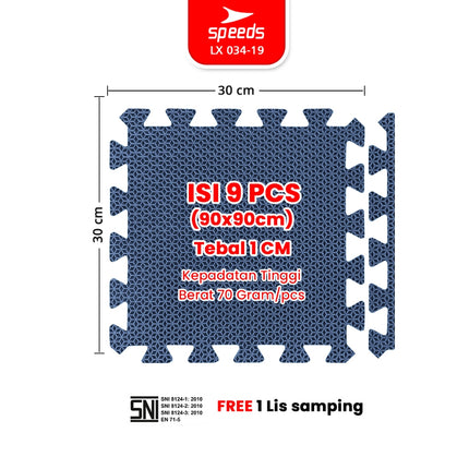 SPEEDS Matras Evamat 30x30cm 10mm Alas Puzzle EVA Mat Empuk Lembut Bermain Tidur Anak Karpet 034-19