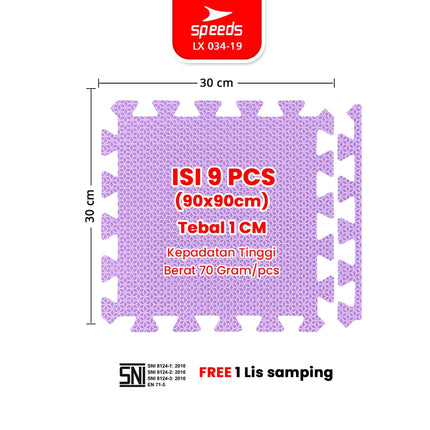 SPEEDS Matras Evamat 30x30cm 10mm Alas Puzzle EVA Mat Empuk Lembut Bermain Tidur Anak Karpet 034-19