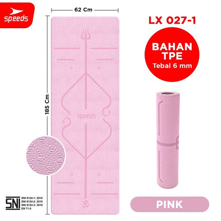 SPEEDS Matras Yoga TPE 6mm Alas Yoga Mat Alas Olahraga Karpet Spons Gym Berstandar SNI 027-1