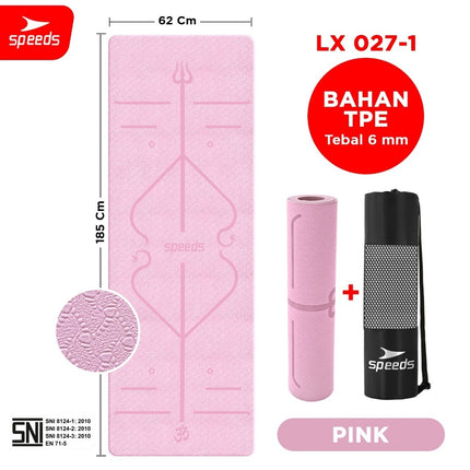 SPEEDS Matras Yoga TPE 6mm Alas Yoga Mat Alas Olahraga Karpet Spons Gym Berstandar SNI 027-1