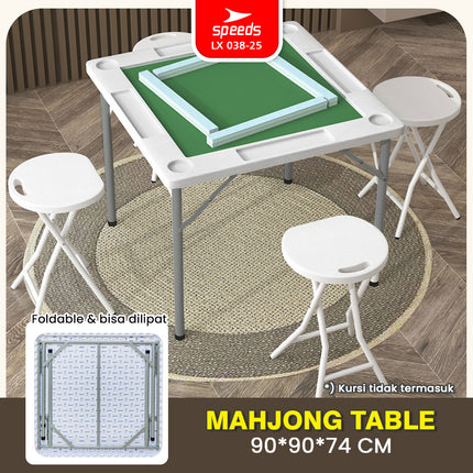 SPEEDS Meja Mahjong Mahyong 90x90x74cm Meja Permainan Indoor Outdoor Piknik Serbaguna Besar 038-25