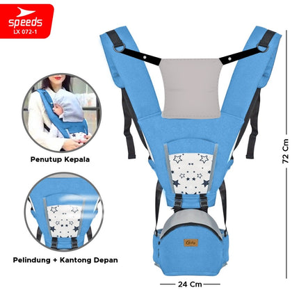 SPEEDS Gendongan Hipseat Bayi Baby Carrier Ransel Bedongan Bayi Depan dan Bahan Nyaman Ringan 072-1