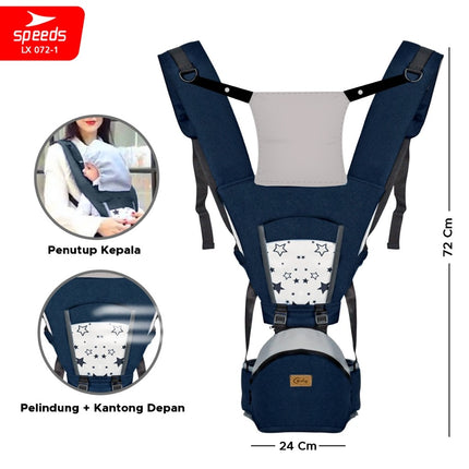 SPEEDS Gendongan Hipseat Bayi Baby Carrier Ransel Bedongan Bayi Depan dan Bahan Nyaman Ringan 072-1