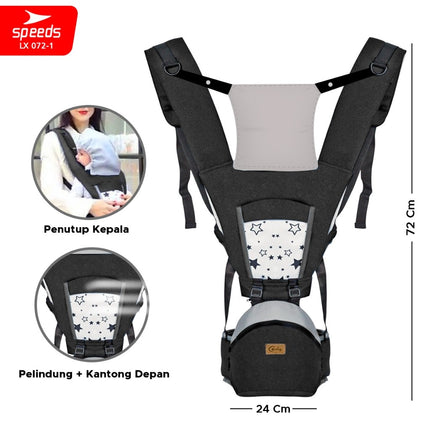 SPEEDS Gendongan Hipseat Bayi Baby Carrier Ransel Bedongan Bayi Depan dan Bahan Nyaman Ringan 072-1