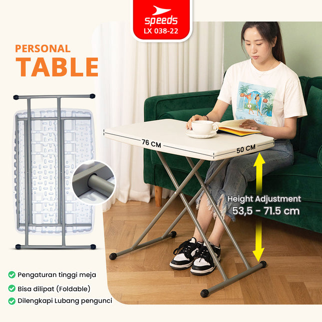 SPEEDS Plastic Folding Table 76x50x71cm Indoor Outdoor Picnic Versatile Large Ironing Table 038-22