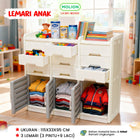 Lemari Plastik HDPE 115x34x95cm 3 Pintu 9 Laci Drawer Pakaian Mainan Serbaguna Minimalis 001-M2503