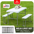 SPEEDS Meja Lipat Plastik SET 113x62x71cm Folding Table Indoor Outdoor Piknik Pameran Jualan Besar Meja Makan 038-29