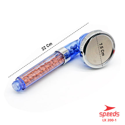 SPEEDS KEPALA Super shower ion spa health crystal BIRU - Head super filter shower 3 in 1 200-1