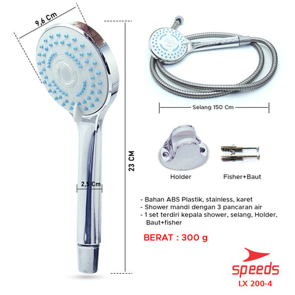 SPEEDS Shower Aerator Shower Tekanan Tinggi Filter Salon Kepala Pancuran Mandi 200-4