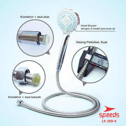 SPEEDS Shower Aerator Shower Tekanan Tinggi Filter Salon Kepala Pancuran Mandi 200-4