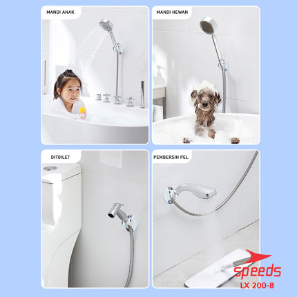 SPEEDS Gantungan Shower Dudukan Shower Holder Kepala Shower Penyangga Bor Kuat Ringan 200-8