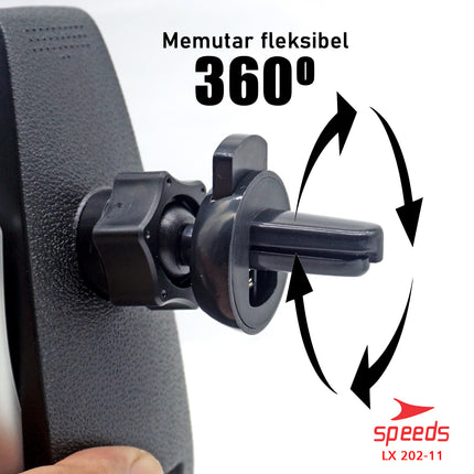 SPEEDS Wireless Car Charger Fast Charging Dipasang di Air Vent Automatic 202-11