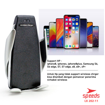 SPEEDS Wireless Car Charger Fast Charging Dipasang di Air Vent Automatic 202-11