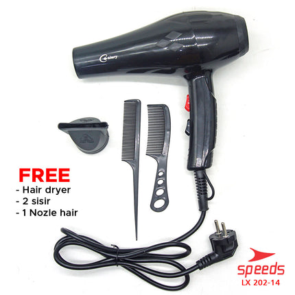 SPEEDS Hair Dryer Alat Pengering Rambut Mini Multifungsi Salon Haircare Pengatur Panas 202-14