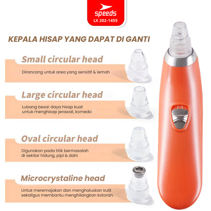 SPEEDS BlackHeads Remover Alat Penyedot Komedo Pembersih Jerawat Wajah Vacuum Cleaner Elektrik 202-1455