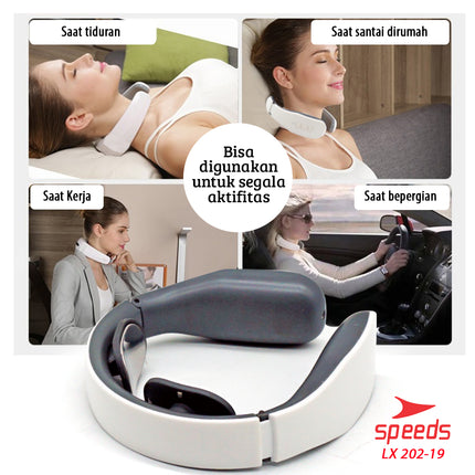 SPEEDS Alat Pijat Leher Neck Massager Alat Terapi Leher dan Tubuh Elektrik Infrared Magnetic 202-19
