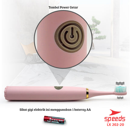 SPEEDS Sikat Gigi Elektrik Sikat Gigi Mini Electric Toothbrush Sikat Gigi Baterai Otomatis 202-20