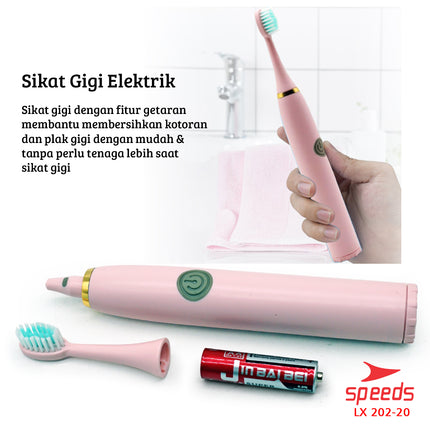 SPEEDS Sikat Gigi Elektrik Sikat Gigi Mini Electric Toothbrush Sikat Gigi Baterai Otomatis 202-20