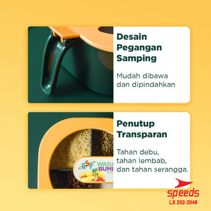 SPEEDS Tempat Bumbu 4 Sekat Wadah Kotak Bumbu Masak Dapur 4in1 202-2048