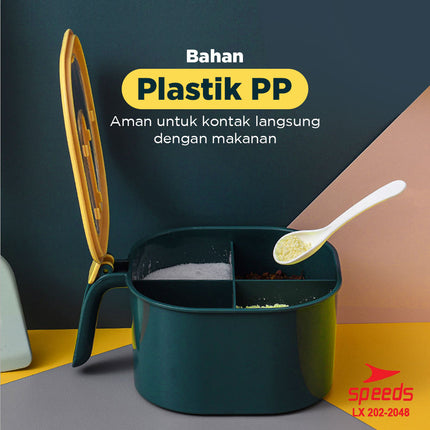 SPEEDS Tempat Bumbu 4 Sekat Wadah Kotak Bumbu Masak Dapur 4in1 202-2048
