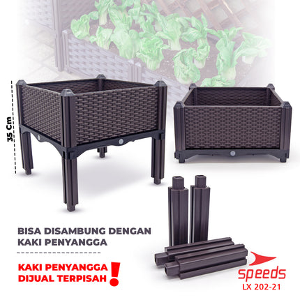 SPEEDS Pot Tanaman Pot Bunga Planter Box Plastik Benih Bibit Tanaman Rak Tanaman 202-21
