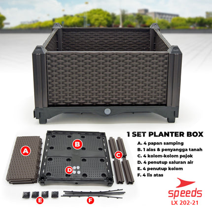 SPEEDS Pot Tanaman Pot Bunga Planter Box Plastik Benih Bibit Tanaman Rak Tanaman 202-21