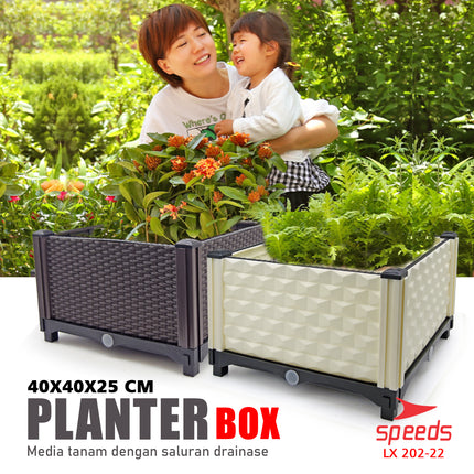 SPEEDS Pot Tanaman Pot Bunga Planter Box Plastik Benih Bibit Tanaman Rak Tanaman 202-22