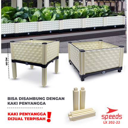 SPEEDS Pot Tanaman Pot Bunga Planter Box Plastik Benih Bibit Tanaman Rak Tanaman 202-22