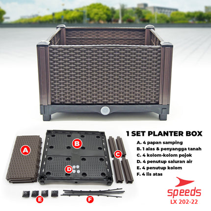 SPEEDS Pot Tanaman Pot Bunga Planter Box Plastik Benih Bibit Tanaman Rak Tanaman 202-22