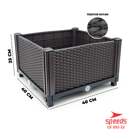 SPEEDS Pot Tanaman Pot Bunga Planter Box Plastik Benih Bibit Tanaman Rak Tanaman 202-22