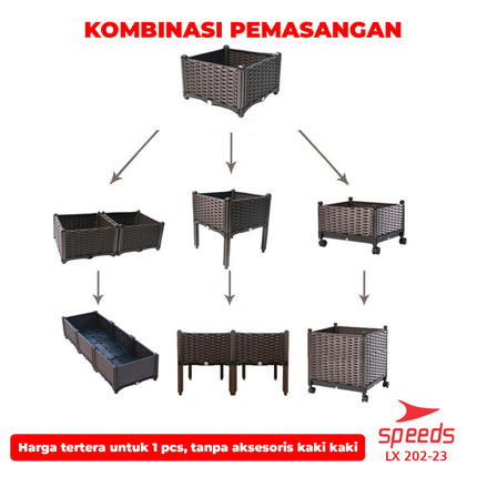 SPEEDS Kaki Penyangga Plastik Planter Box Dudukan Tanaman Hiasan Pot Tanaman 202-23