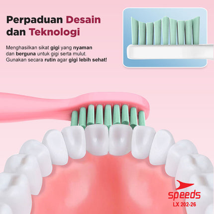 SPEEDS Sikat Gigi Elektrik Untuk Dewasa Sikat Gigi Mini Cleaner Portable Otomatis 3 Getaran 202-26