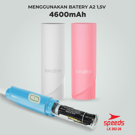 SPEEDS Sikat Gigi Elektrik Untuk Dewasa Sikat Gigi Mini Cleaner Portable Otomatis 3 Getaran 202-26