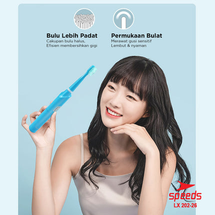 SPEEDS Sikat Gigi Elektrik Untuk Dewasa Sikat Gigi Mini Cleaner Portable Otomatis 3 Getaran 202-26