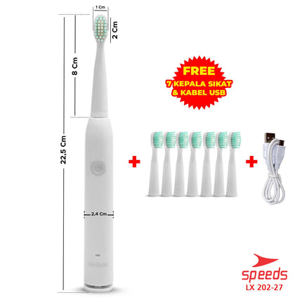 SPEEDS Sikat Gigi Elektrik Tooth Brush Electric Mini Portable Traveling 202-27