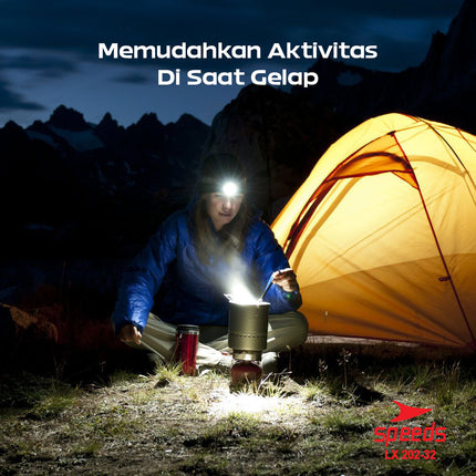 SPEEDS Head Lamp Lampu Senter Kepala Senter Camping Gunung Outdoor 202-32