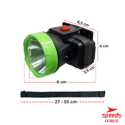 SPEEDS Head Lamp Lampu Senter Kepala Senter Camping Gunung Outdoor 202-32