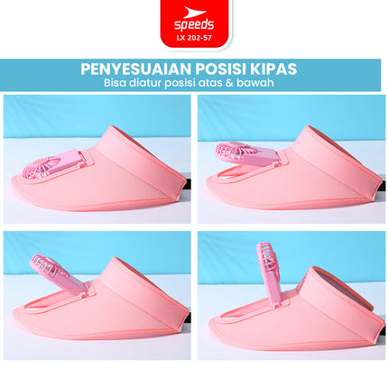 SPEEDS Topi Kipas Angin Outdoor USB Portable Mini Fan Hat Topi Anti Panas Topi Pantai Fashion Traveling 202-57