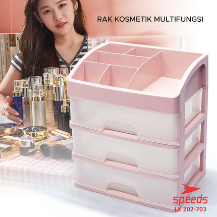 SPEEDS Kotak Penyimpanan Laci Makeup Rak Kosmetik Storage Box Organizer 3 Susun 202-703