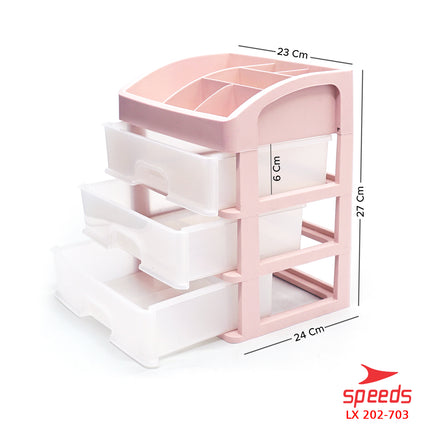 SPEEDS Kotak Penyimpanan Laci Makeup Rak Kosmetik Storage Box Organizer 3 Susun 202-703