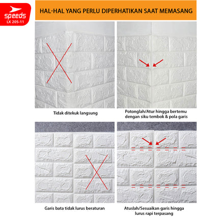 SPEEDS SNI Wallpaper Dinding 3d  Foam Batik Putih Wallpaper Dinding Sticker Dinding Berstandar 205-11