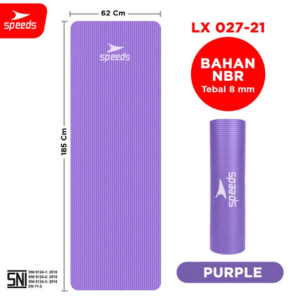 SPEEDS Yoga Mat Exercise Floor Gymnastics Meditation Gym Fitness Floor Mat SNI 027-21 Standard