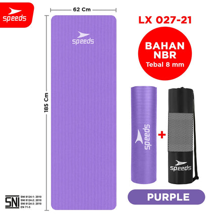 SPEEDS Yoga Mat Exercise Floor Gymnastics Meditation Gym Fitness Floor Mat SNI 027-21 Standard