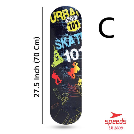 SPEEDS Papan Skateboard FullSet Dewasa Besar Alas Pasir Kayu Skate Board LX 028-6 , 2808 Sans