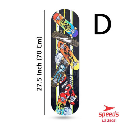 SPEEDS Papan Skateboard FullSet Dewasa Besar Alas Pasir Kayu Skate Board LX 028-6 , 2808 Sans