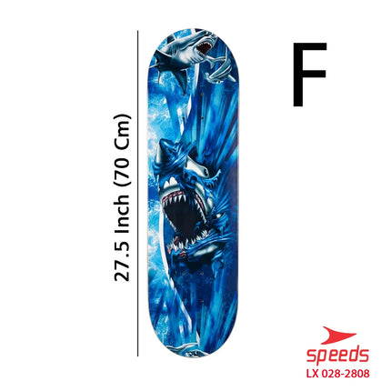 SPEEDS Papan Skateboard FullSet Dewasa Besar Alas Pasir Kayu Skate Board LX 028-6 , 2808 Sans