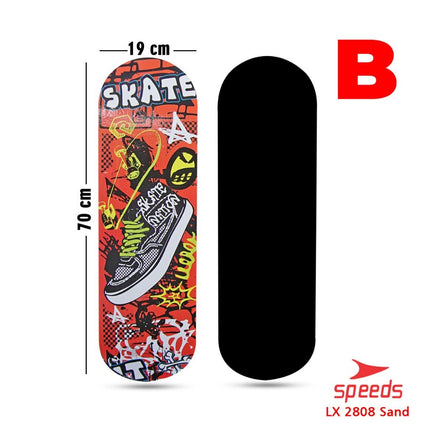 SPEEDS Papan Skateboard FullSet Dewasa Besar Alas Pasir Kayu Skate Board LX 028-6 , 2808 Sans