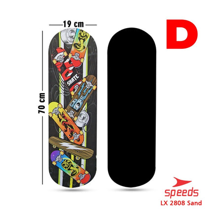 SPEEDS Papan Skateboard FullSet Dewasa Besar Alas Pasir Kayu Skate Board LX 028-6 , 2808 Sans