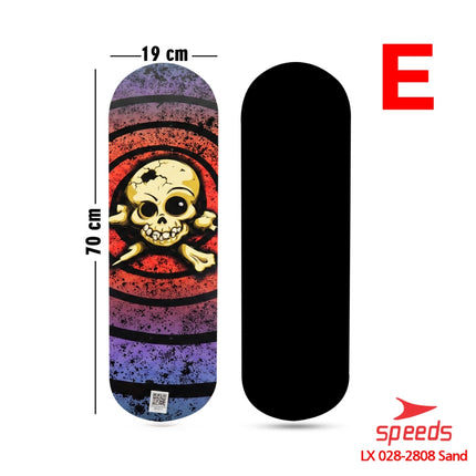 SPEEDS Papan Skateboard FullSet Dewasa Besar Alas Pasir Kayu Skate Board LX 028-6 , 2808 Sans