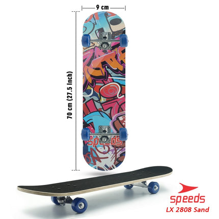 SPEEDS Papan Skateboard FullSet Dewasa Besar Alas Pasir Kayu Skate Board LX 028-6 , 2808 Sans